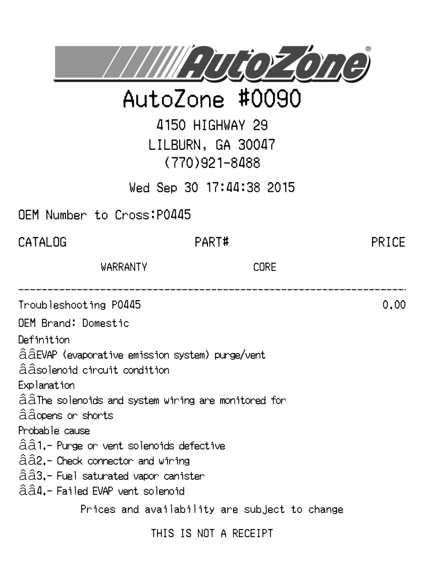 Editable AutoZone Receipt template preview, free receipt generator