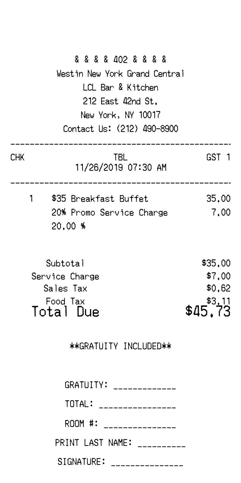 Editable Bar / Pub Receipt template preview, free receipt generator
