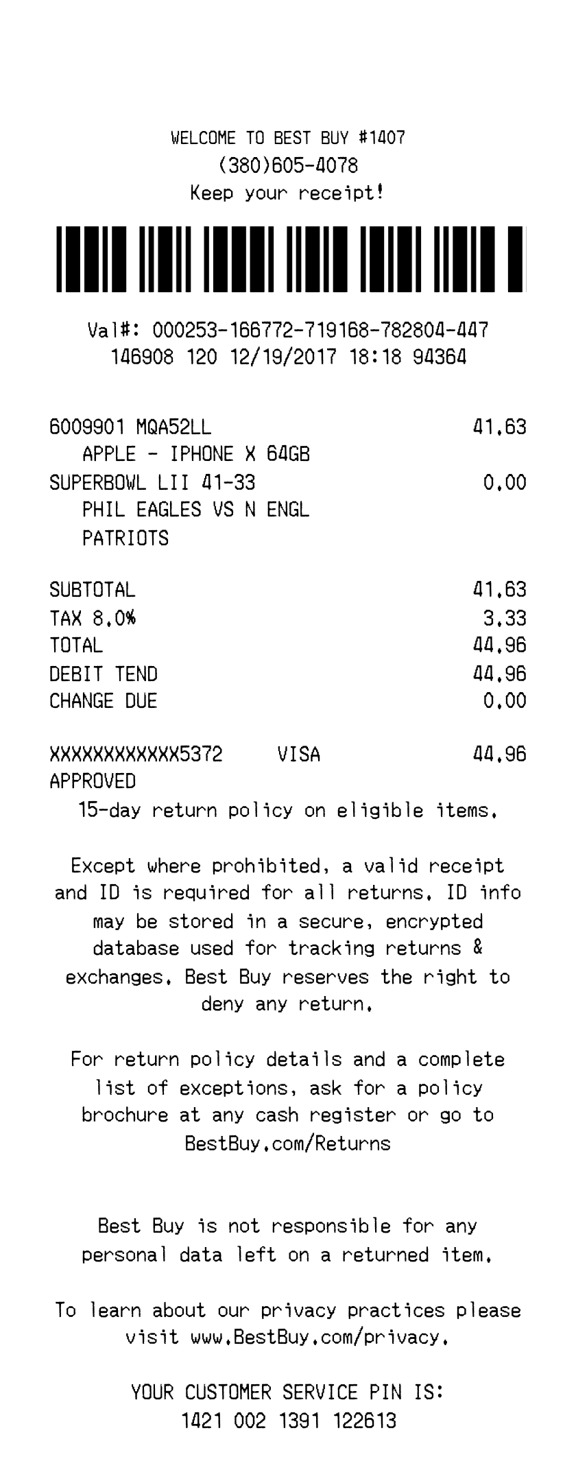 Editable Best Buy Receipt template preview, free receipt generator