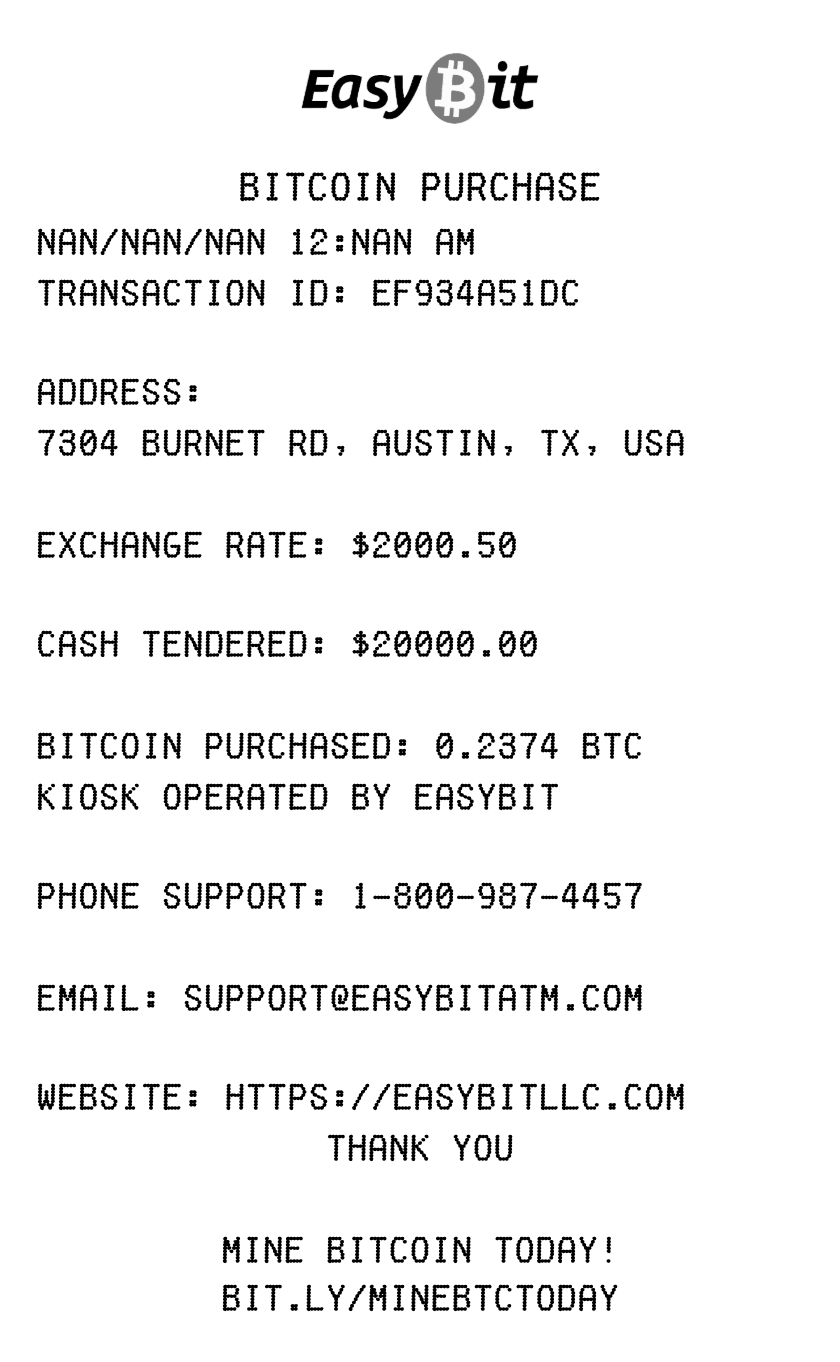 Editable Bitcoin Receipt template preview, free receipt generator