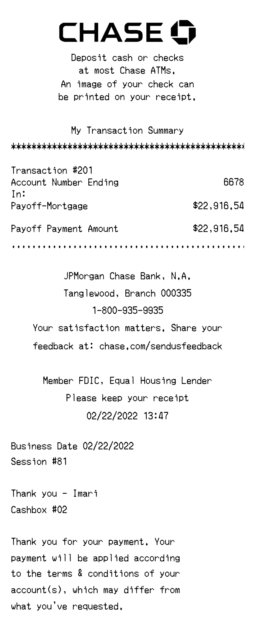 Editable Chase ATM Receipt template preview, free receipt generator