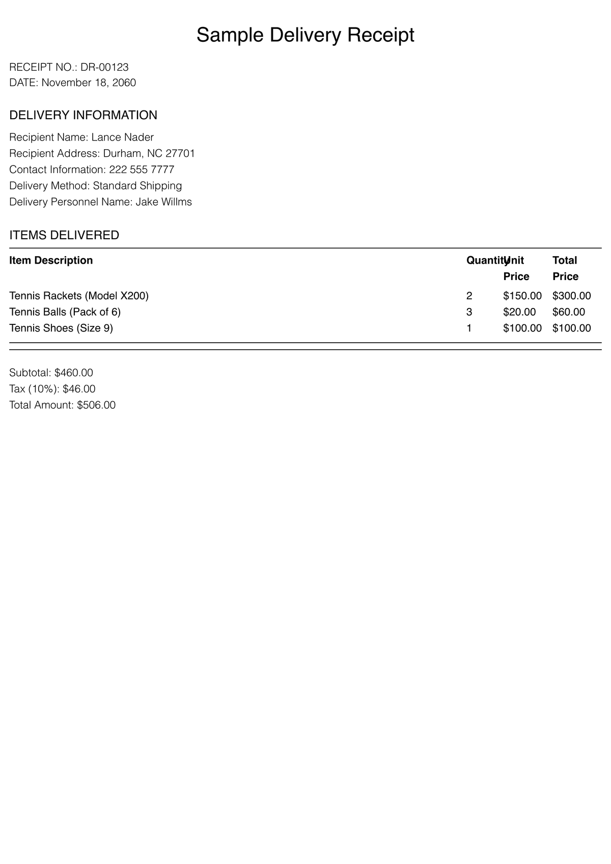 Editable Delivery Receipt template preview, free receipt generator