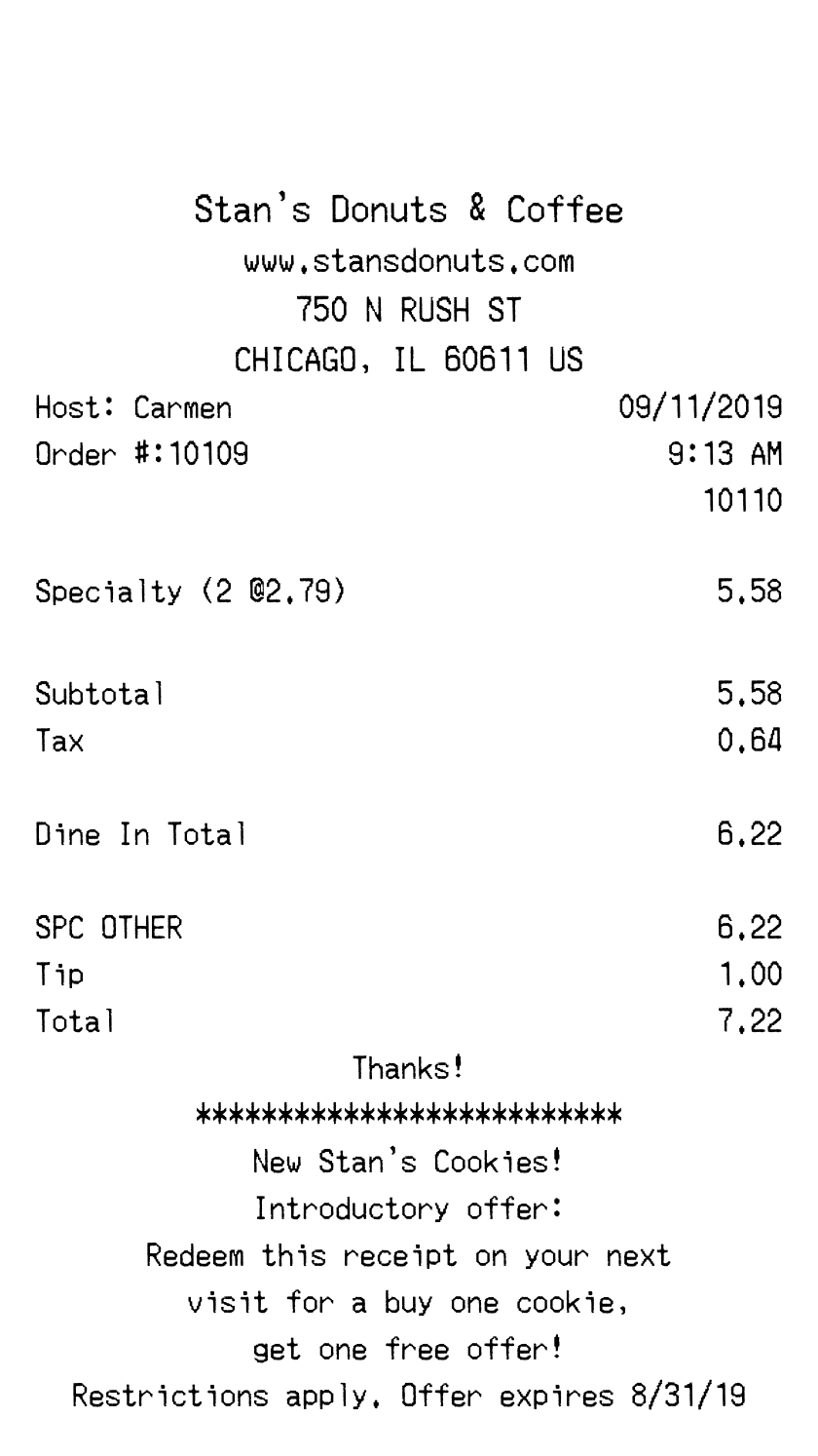 Editable Fast Food Receipt template preview, free receipt generator