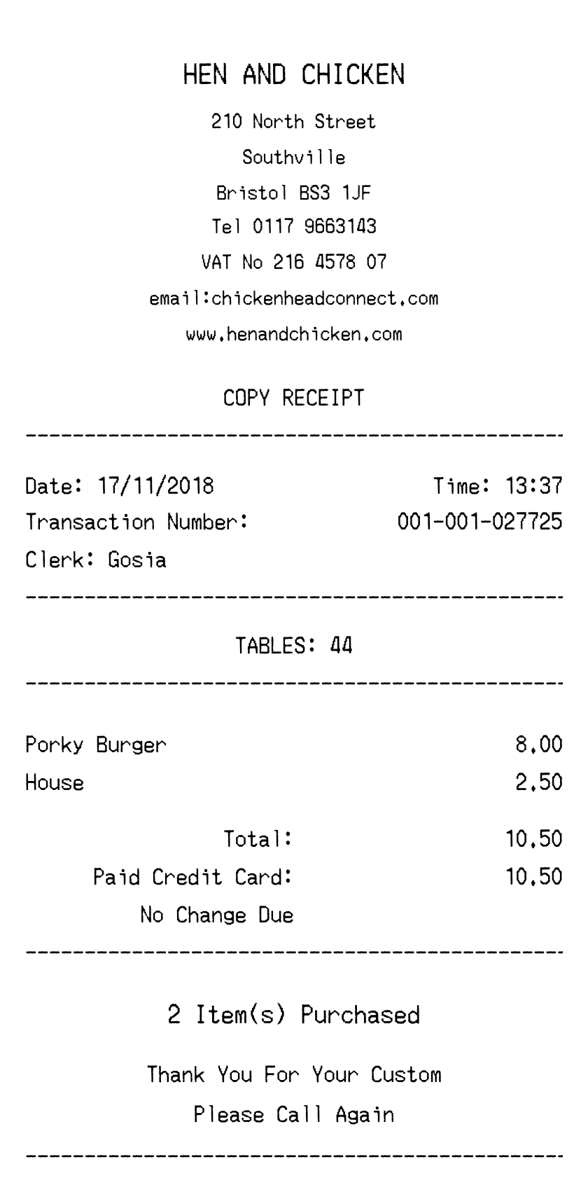 Editable Food Dining Receipt template preview, free receipt generator