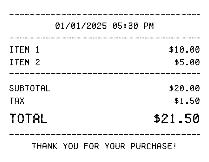 Editable Generic Receipt template preview, free receipt generator