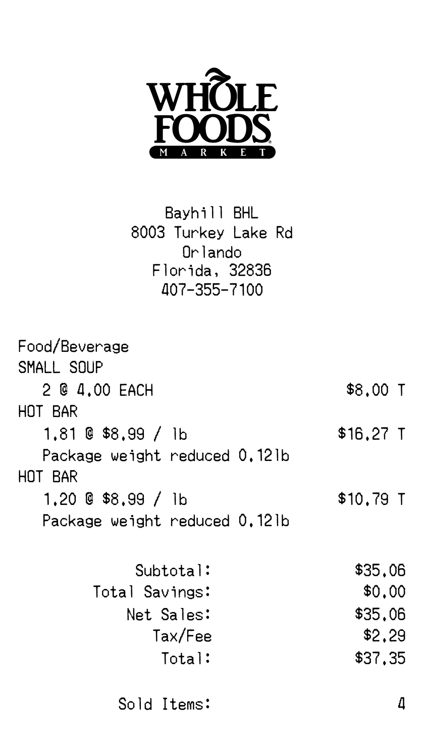 Editable Grocery Receipt template preview, free receipt generator