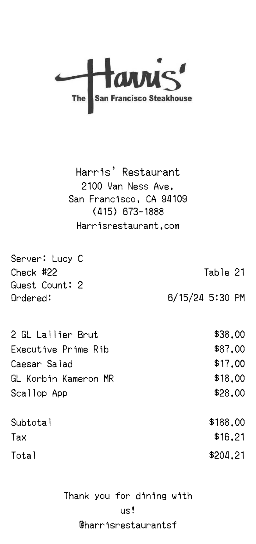 Editable Restaurant Receipt template preview, free receipt generator