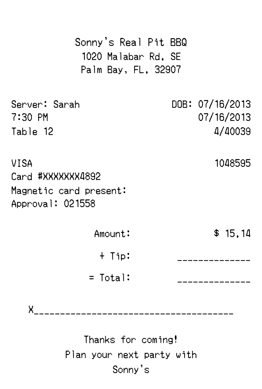 Editable Signature Receipt template preview, free receipt generator